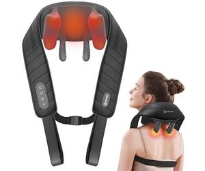 COMFIER Appareil de massage de la nuque, des épaules et du cou sans fil 6D, avec 2 niveaux de chauffage, housse lavable, massage en tissu profond, cadeau pour maman et papa