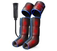 COMFIER Appareil de massage des jambes avec chaleur et compression, 6 modes, 3 niveaux d'intensité et thérapie par la chaleur pour la circulation sanguine et le soulagement de la douleur