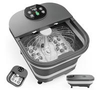 COMFIER Bain de Pieds Pliant Chauffant 2026, Massage Automatique, 30 Boules Massage Shiatsu, Douche, Contrôle Température, Anti-éclaboussures, Cadeau Femme & Homme