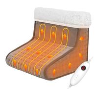 COMFIER Chauffe-Pieds, cadeau noel,cadeau homme,cadeau femmeAvec 6 Réglages De Température, Chauffage électrique Des Pieds,arrêt automatique, lavable en machine(Gris)