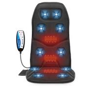 COMFIER Coussin de massage pour le dos avec chaleur, 10 moteurs vibrants, avec vibration pour le dos et le cou, masseur pour chaise de bureau/maison