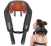 COMFIER Masseur cervical 4D sans fil avec chaleur | Massage profond, 3 modes, 2 niveaux de chaleur, cuir PU, pour la maison et le bureau, cadeau pour femme et homme