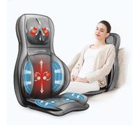 Comfier Masseur de cou et de dos avec chaleur - Chaise de massage avec compression et roulement, masseur Shiatsu pour tout le dos, le cou, coussin de chaise de massage pour la maison, le bureau ;