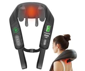 COMFIER Masseur dos et cervicales avec chaleur, sans fil Shiatsu 4D expert Masseur pétrisseur pour cou, dos, jambes, épaules, masseur shiatsu pour la maison bureau, cadeaux pour hommes, femmes