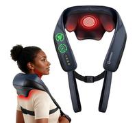 COMFIER Masseur Shiatsu pour le cou avec chaleur, masseur sans fil pour le cou et les épaules pour soulager la douleur des tissus profonds, chauffage au graphène, coussin de massage du dos 4D, masseur