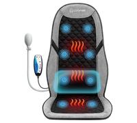 COMFIER Siège Massant avec Fonction Chauffante, Coussin de Massage Dos à 10 Moteurs Vibrants et 5 Modes, Fauteuil Massant avec Support Lombaire Réglable pour Soulager les Douleurs Dorsales