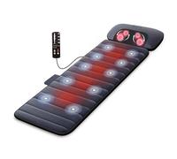 COMFIER Tapis de massage avec fonction chauffante, tapis de massage complet du corps avec coussin de massage Shiatsu mobile, 10 moteurs de vibration et 4 coussins chauffants pour soulager le dos