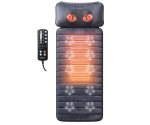 Comfier Tapis de Massage Chauffant, Matelas de Massage complet du Corps avec oreiller de Massage Shiatsu Détachable pour le cou, 10 moteurs Vibrants, 4 coussin Chauffant, pour dos&épaules