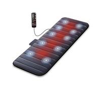 COMFIER Tapis de massage électrique chauffant pour tout le corps, 10 moteurs de vibration, 2 coussins chauffants, 5 modes de massage et 3 niveaux d’intensité, cadeau pour papa et maman