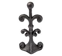 Comfify Butée de porte décorative en fonte Fleur de Lis, avec fond rembourré en feutre anti-rayures, design vintage antique, solide et robuste, 10,2 x 8,9 x 19,7 cm, Argenté et noir
