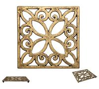 Comfify Dessous de Plat en Fonte décoratif pour Table de Cuisine ou de Salle à Manger |Carre avec Motif Vintage - avec Chevilles en Caoutchouc/Pieds - Métal recyclé - Vintage, Design Rustique