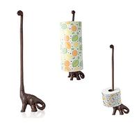 Comfify Porte-Serviettes en Fonte en Forme de Dinosaure, Support de Papier Toilette sur Pied, Marron Rustique avec Finition Vintage