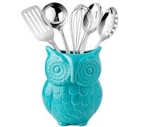 Comfify Support à Ustensile Hibou Cruche Décorative - Bleu Aqua