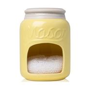 Comfify - Support en céramique de cuisine éponge évier Caddy - Cuisine Décor et accessoires Ferme Style - gratuit 'éponge - Country Kitchen Sink Décor Rustic- Mason Jar Décor Holder - jaune