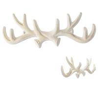 Comfify Vintage Fonte Crochets à Bois de cerf Finition métallique Ancienne Porte-cintres avec Crochets | Livré avec vis et Chevilles