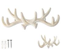 Comfify Vintage Fonte Crochets à Bois de cerf Finition métallique Ancienne Porte-cintres avec Crochets | Livré avec vis et Chevilles