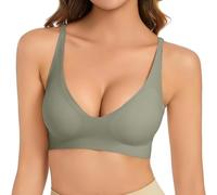 Comfit Soutien Gorge sans Armature Invisible Soutien Gorge Balconnet Push up Sexy sans Couture sous-vêtements de Sport Femme Respirant Soutien-Gorge Push-up sans Fil Anti-affaissement (Green, XL)