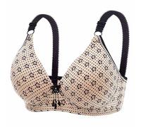 Comfit Soutien Gorge,Soutien-Gorge sans Fil Confortable pour Femmes Nouveau Soutien-Gorge sans Couture à imprimé Floral Idéal pour Les Personnes âgées Parfait pour Un Usage Quotidien (Black, 36)