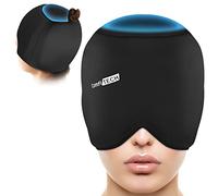 ComfiTECH Head Ice Pack de glace avec couverture supérieure Bonnet en gel rafraîchissant Noir Taille M