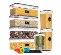 Comfivibe Boite rangement cuisine, Boite hermetique alimentaire, 7 Pièces Bocaux rangement cuisine, avec 16 étiquettes, 1 marqueur et 3 tasse à mesurer, Scellé et résistant à lhumidité (3 Tailles)
