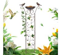 COMFOLIVING Bain d'oiseaux et mangeoire en métal | Bain d'oiseaux d'extérieur pour plantes grimpantes - Bain d'oiseaux et station d'alimentation multifonctionnel, vintage décoratif pour terrasse