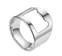 COMFOLIVING Bartender Ring, Bartender Ring Ouvre-bouteilles,Anneau de barman en acier au titane - Décapsuleur de bière portable élégant, outil de barre de bière créative polie décapsuleur pour bière