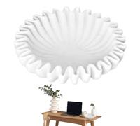 COMFOLIVING Bol décoratif à volants, bol à volants décoratif, bol de fruits décoratif, bol décoratif unique, bol décoratif en porcelaine, bol de style vintage, bol décoratif en céramique, bol
