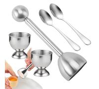 COMFOLIVING Casse-œufs en acier inoxydable, outil de casse-œufs exquis avec cuillère, ustensile de cuisine durable, brise-œufs pour le petit déjeuner, casser les œufs et les œufs à la coque