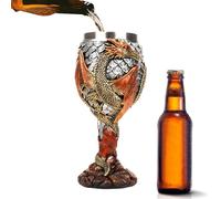 COMFOLIVING Coupe médiévale - Coupe de vin de dragon - Tasse médiévale avec motif de dragons - Coupe de calice médiévale sûre, polyvalente et créative pour boire et se réunir au quotidien