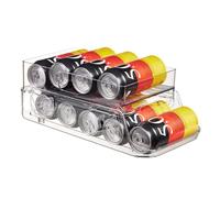 COMFOLIVING Distributeur de canettes de soda pour réfrigérateur à 2 niveaux, distributeur automatique de canettes à rouler, organisateur de cuisine largement utilisé pour les canettes de soda, les