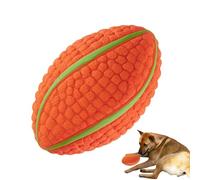COMFOLIVING Dog Squeaky Ball, Ruugby Shape Balls for Dogs, Interactive Dog Toy Balls with Anti Slip Design Biite Resistant Playfull Dog Toy Ball for Pet, Teeth Cleaning, Dogs and Puppies