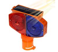 COMFOLIVING Feux d'avertissement pour barrages routiers, voyant d'avertissement clignotant du soleil - Feu d'avertissement clignotant - Double face solaire étanche LED rouge clair et bleu pour la