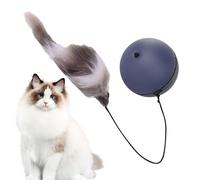 COMFOLIVING Interactive Cat Ball Rolling Automatic Cat Toy Ball, Battery-Operated Cat Ball Toy with Long Tail Teaser Cat Toy Ball for Indoor Cats, Smart Ball Toy for Automatic Moving Indoor Cats