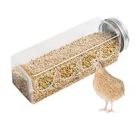 COMFOLIVING Mangeoire pour cailles, mangeoires pour cailles sans gaspillage, 4 ports pour éleveurs, mangeoires portables pour oiseaux en forme de bouteille,