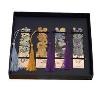 COMFOLIVING Marque-page en métal, marque-page d'art - Thème de peinture à l'huile de signet de style artistique | Beaux marque-pages avec pompon pour les femmes amateurs de livres écrivains lecteurs