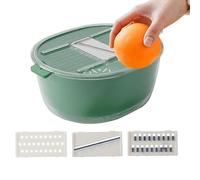 COMFOLIVING Panier de vidange avec trancheuse, corbeille de vidange Coupe-légumes, Lavabo de fruits Panier à coupe de légumes double couche - Ustensiles de cuisine, passoire pour concombres, légumes