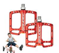 COMFOLIVING Pédales de montagne, pédales plates antidérapantes en aluminium avec 3 roulements scellés, prise en main professionnelle légère améliorée avec repose-pieds pour montagne et route