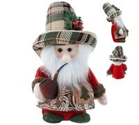 COMFOLIVING Peluche, poupée de Noël - Décoration de poupée de ferme rétro, accessoires de fête décor de maison de loisirs, poupée mignonne en peluche de dessin animé avec tablier en jute pour magasin