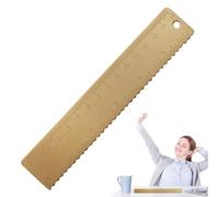 COMFOLIVING Règle en laiton doré, règle droite en cuivre de 15 cm Règle mathématique avec bord ondulé - Outil de mesure d'or, règle en cuivre d'épaisseur, petite règle de marqueur pour peinture,