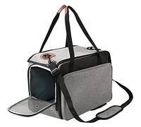 COMFOLIVING Sac de transport extensible pour animaux de compagnie, sac de transport extensible pour chat, avec sangle réglable pour la marche, ceinture de sécurité et fermeture éclair, extensible