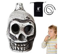 COMFOLIVING Sifflet de mort cri, Sifflet aztèque authentique,Spooky Scream Human Death Skull Whistle - Thunder Echos of Ancibels Warrior Decibels Human Like Scream After Trahison