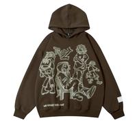 COMFOLIVING Sweats à capuche imprimés graffiti, sweats hip-hop, sweat-shirt à manches longues, sweat-shirt surdimensionné avec design imprimé graffiti à la mode | Sweat-shirt automne-printemps