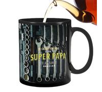 COMFOLIVING Tasse à café amusante, tasse de voyage en céramique noire, grande tasse à thé et à café tasses amusantes pour femmes Grande boîte à outils mécanique Tasse à café pour bière, whisky, vin