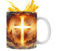 COMFOLIVING Tasse à eau en céramique, tasses à boire en céramique | Tasse à thé du petit déjeuner modèle du soleil de l'espoir - Tasse de boisson en céramique pour une bonne performance