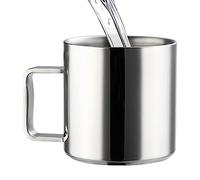 COMFOLIVING Tasse en acier inoxydable avec anse - Tasse à double paroi avec poignée confortable plus large pour voyage, extérieur, camping, cadeau pour camping-car, maison