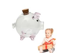 COMFOLIVING Tirelire Transparente en Forme de Cochon pour Adultes - Tirelire Portable en Forme de Cochon - Tirelire Transparente Qui ne Peut Pas être Ouverte - pour Filles, garçons, Tout-Petits