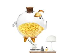 COMFOLIVING Tirelire Transparente en Forme de Tirelire pour Adultes, Tirelire Portable Transparente Qui ne Peut Pas être Ouverte pour Filles, garçons, Tout-Petits