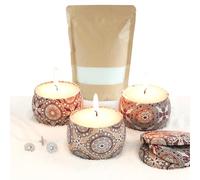 comforder Sable pour bougie avec mèche et boîtes à bougie - Coffret cadeau complet avec 250 g de sable pour bougie, 6 mèches et 3 bougeoirs