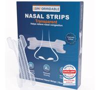 Comformidable Bandes Nasales Anti Ronflement, Transparent, 50 Pièces | Patch nez pour mieux respirer la nuit et au sport, invisible, sans latex, forte tenue, taille M/L 66 mm