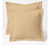 Comfort Beddings Lot de 2 taies d'oreiller carrées de qualité supérieure 100 % coton mélangé - Taupe (Continental/carré, taille 70 x 70 cm)